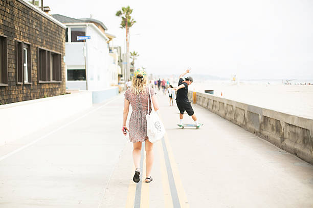 San Diego Beach Promenade stock photo