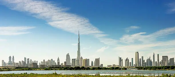 Photo of Dubai Panorama Skyline with Burj Khalifa