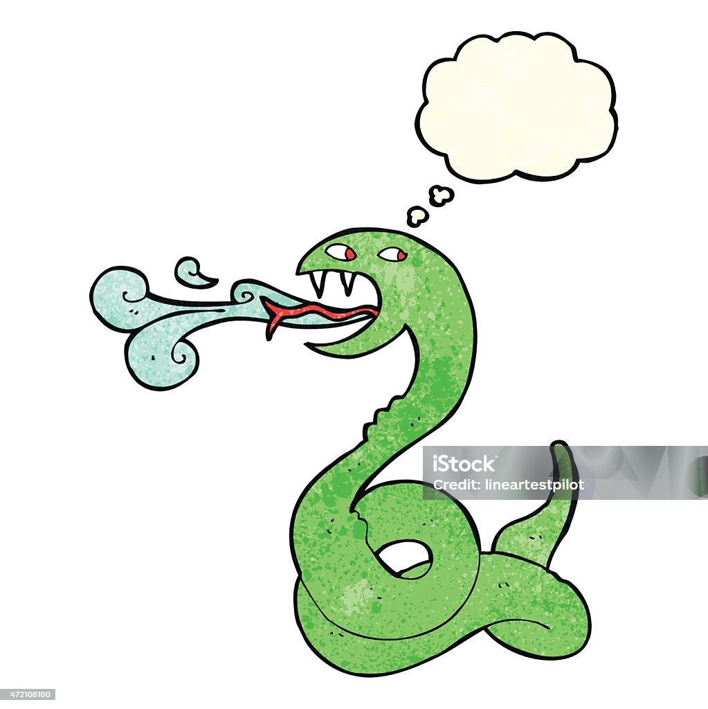 Cartoon Hissing Snake With Thought Bubble Stock Illustration - Download  Image Now - 2015, Cheerful, Clip Art - iStock