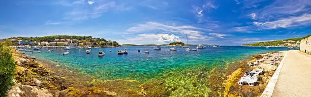 Photo of Hvar yachting beach panoramic view