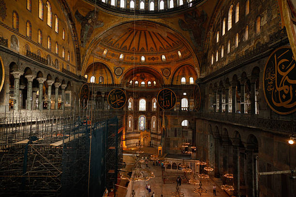Andamio museo de Hagia Sophia en Estambul, Turquía - foto de stock