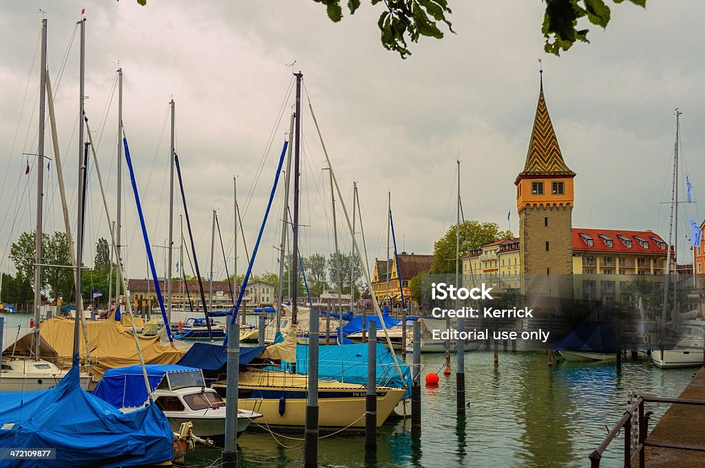 Hafen mit Schiffen aus Lindau - Lizenzfrei Altstadt Stock-Foto