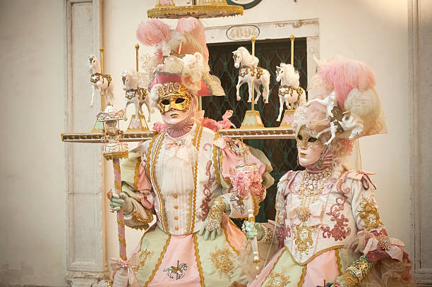 venice carnival 2013 - san zaccaria horizontal looking at camera outdoors stock-fotos und bilder