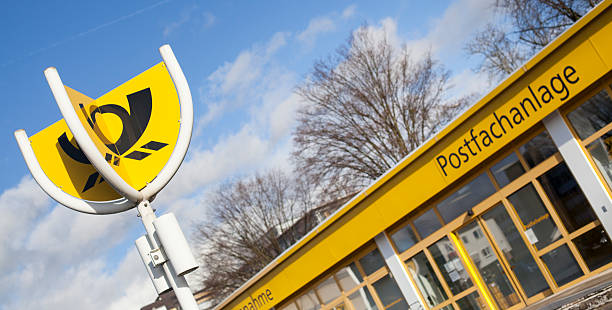 deutsche post - mail sign german culture commercial sign стоковые фото и изображения