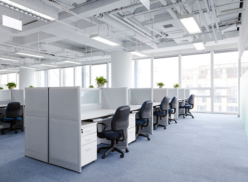 modern office interior,clean and bright.