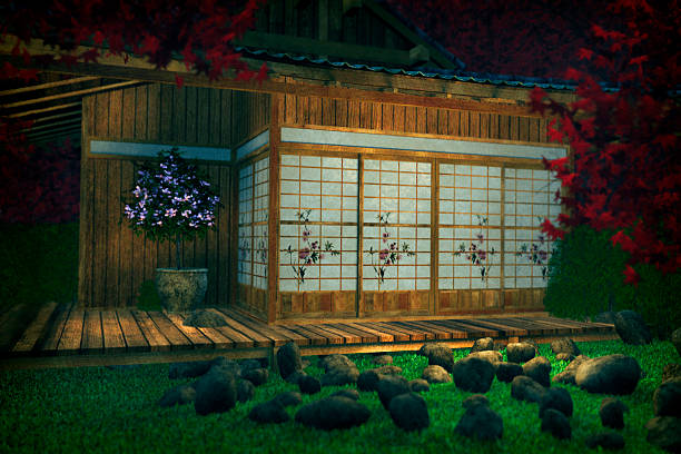 Japanese garden tea house.