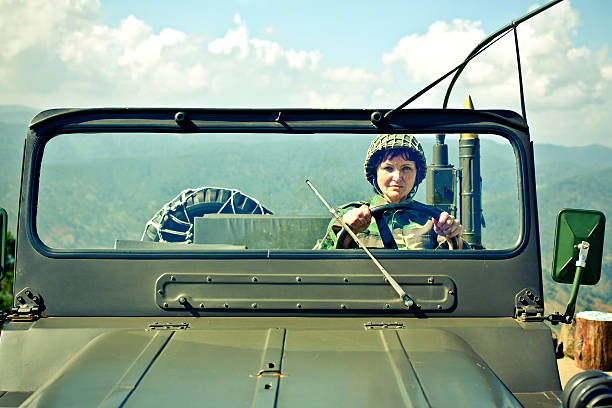 Woman military soldier