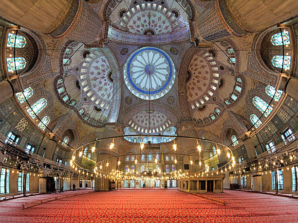 Interior of the Sultanahmet Mosque in Istanbul