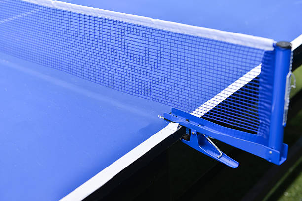 istock Table tennis sport background, Net on table tennis board. 472113768
