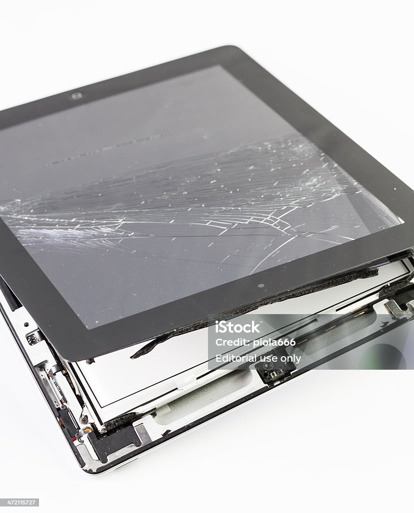 Destroied Apple Ipad - Foto de stock de Agrietado libre de derechos