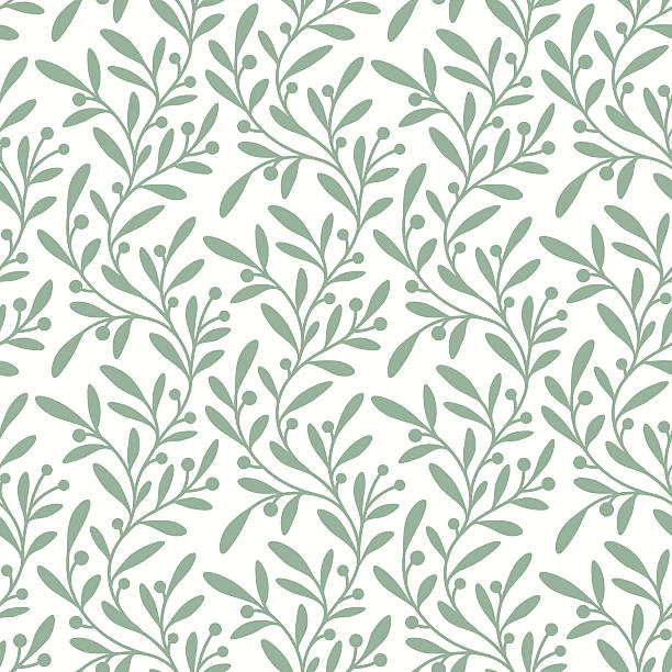 ilustraciones, imágenes clip art, dibujos animados e iconos de stock de verde branch.   patrón sin costuras. - vector flower pattern green