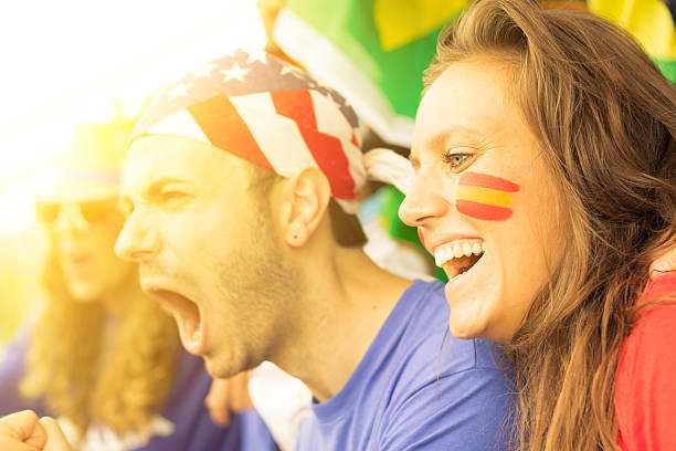 Supporters of Different Nationality stock photo