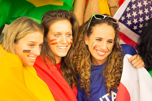 Supporters of Different Nationality stock photo