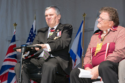 Toronto,Canada-April 27, 2013: David Charles Onley, Lieutenant Governor of Ontario and other personalities partake in the commemoration of the 200 Anniversary of the Battle of York