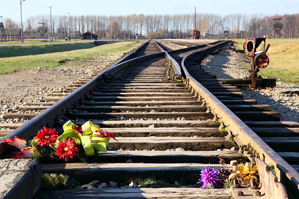 dead ferrocarril-polonia - birkenau fotografías e imágenes de stock