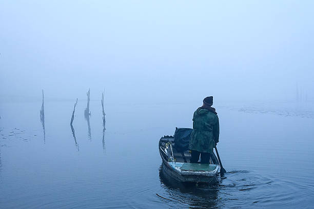Hapcheon-gun, Gyeongsangnam-do, Republic of Korea Winter Morning Scenery of Foggy Reservoir
