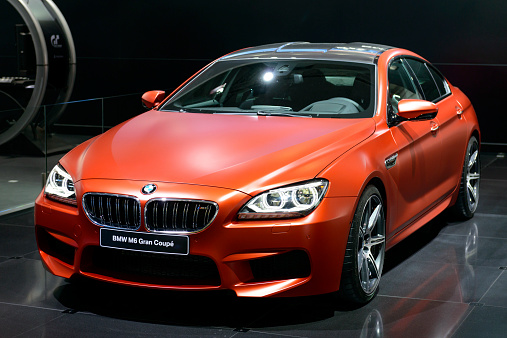 Brussels, Belgium - January 14, 2014: BMW M6 Gran Coupe saloon sports car on display at the 2014 Brussels motor show.
