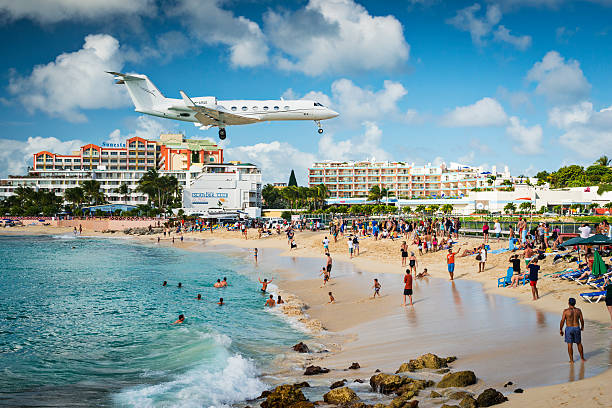 Airport beach in St. Maarten, watch the planes don't hit you!!!