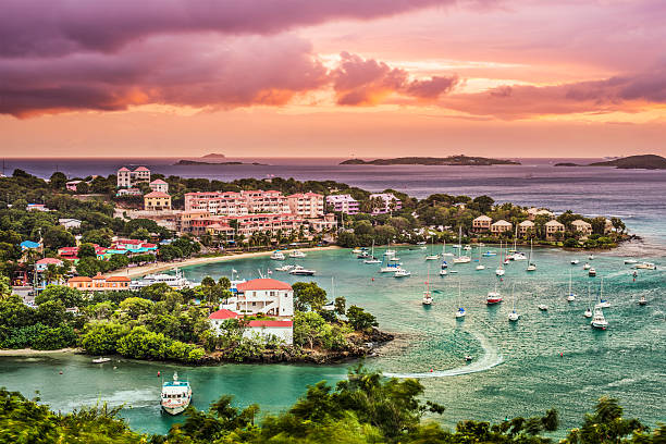 cruz bay, saint john - townscape land natural land state landscape photos et images de collection