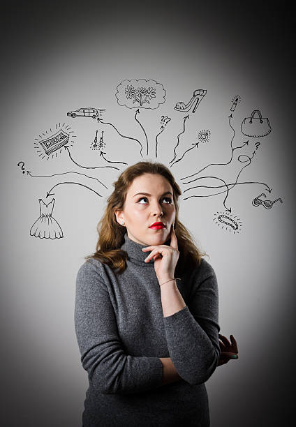 istock Girl in grey is dreaming. 472122846
