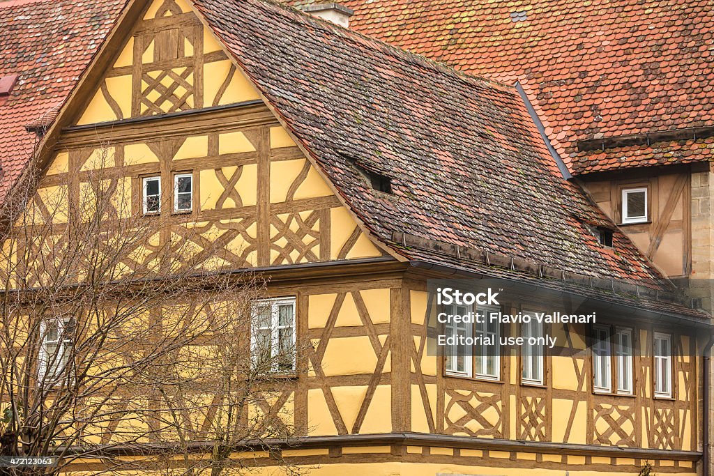 Fachwerk House, Rothenburg ob der Tauber, Deutschland - Lizenzfrei Altstadt Stock-Foto