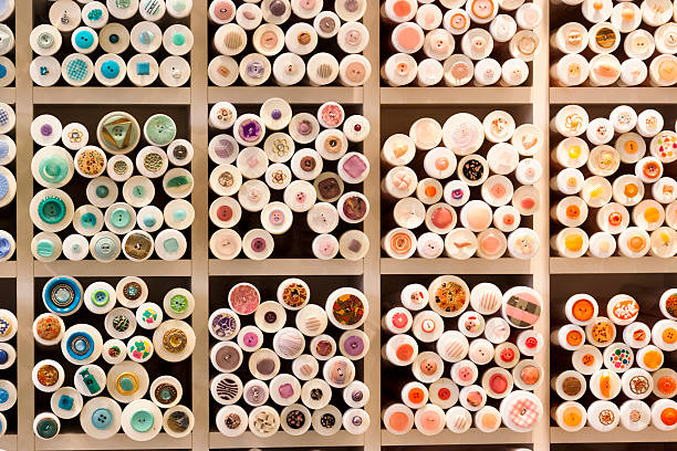 istock Colourful sawing buttons display in the shop shelfs 472127237