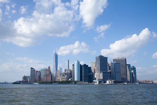 New York, USA - July 14, 2013: Manhattan Skyline and World Trade Center View from Governors Island - New York City.