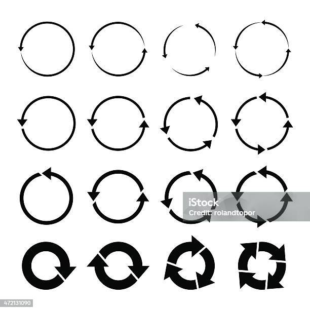 Set Of Black Circle Vector Arrows Stock Illustration - Download Image Now - Arrow Symbol, Arrow - Bow and Arrow, Circle