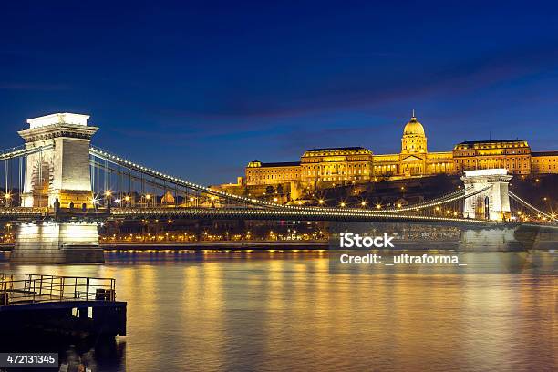 The Chain Bridge In Budapest Stock Photo - Download Image Now - Architecture, Blue, Budapest