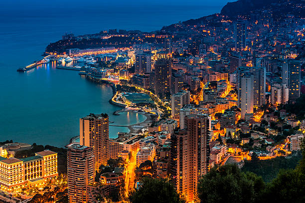 Monaco (Monte Carlo) Aerial View A beautiful aerial view of Monte Carlo (Monaco). monte carlo stock pictures, royalty-free photos & images