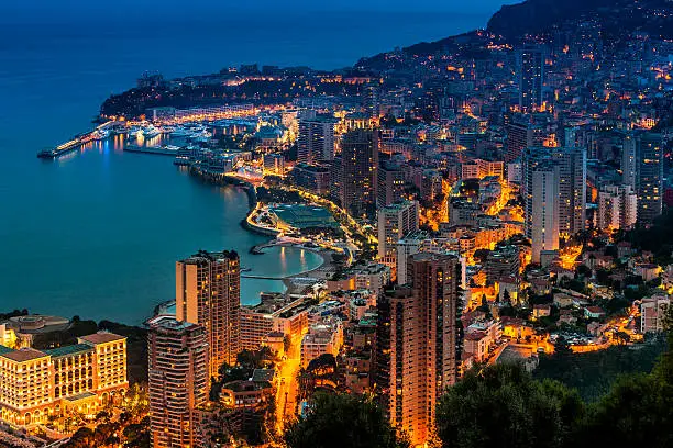 A beautiful aerial view of Monte Carlo (Monaco).