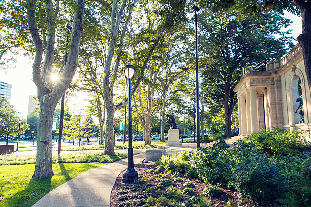 This is the walkway that leads to the front door of the Blanton Museum of Art on the campus of the University of Texas at Austin.