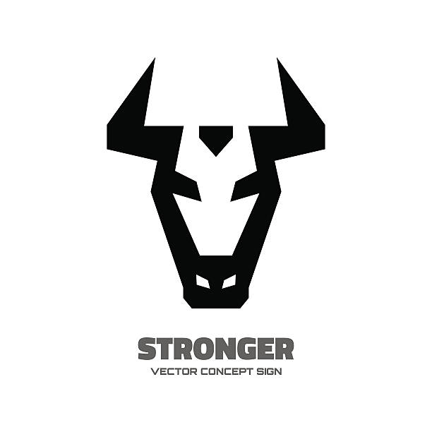 silniejszy-wektor ilustracja koncepcja logo - taurus bull minotaur cow stock illustrations