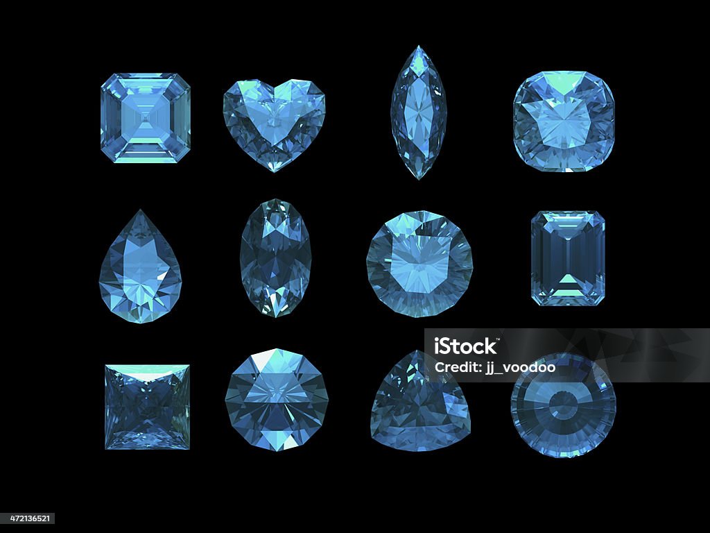 Grupo de blue turmalina forma com Traçado de Recorte - Foto de stock de Aliança de noivado royalty-free