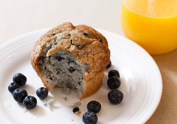 Blueberry muffins and orange juice