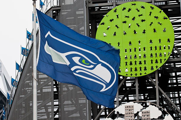Seahawks Flag At Centurylink Stadium stock photo