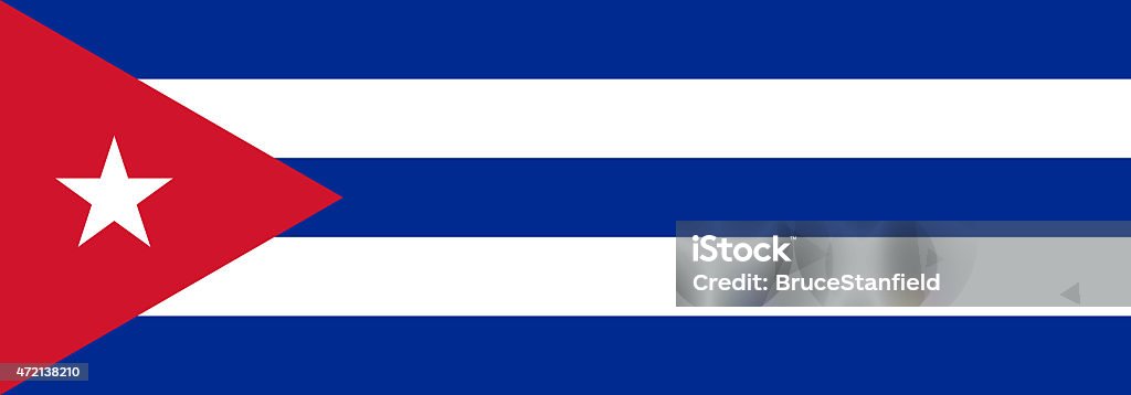 Cuban national flag, banner version National flag Of Cuba, stretched banner version 2015 Stock Photo