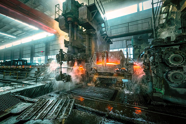 chłodzenie wodą roling mill linii - industry metal steel mill foundry zdjęcia i obrazy z banku zdjęć
