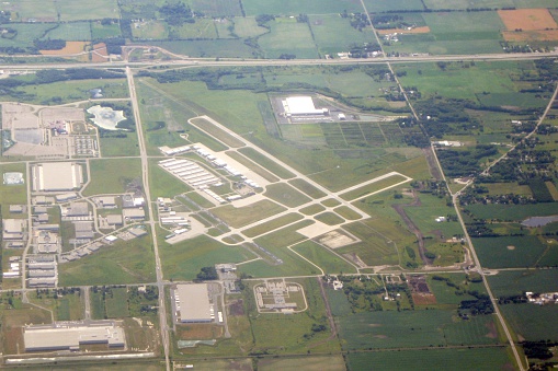 Aerial view of Kenosha, Wisconsin, airport.
