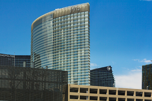 Las Vegas, NV, USA - July 2013: Aria Hotel main building on Las Vegas strip.