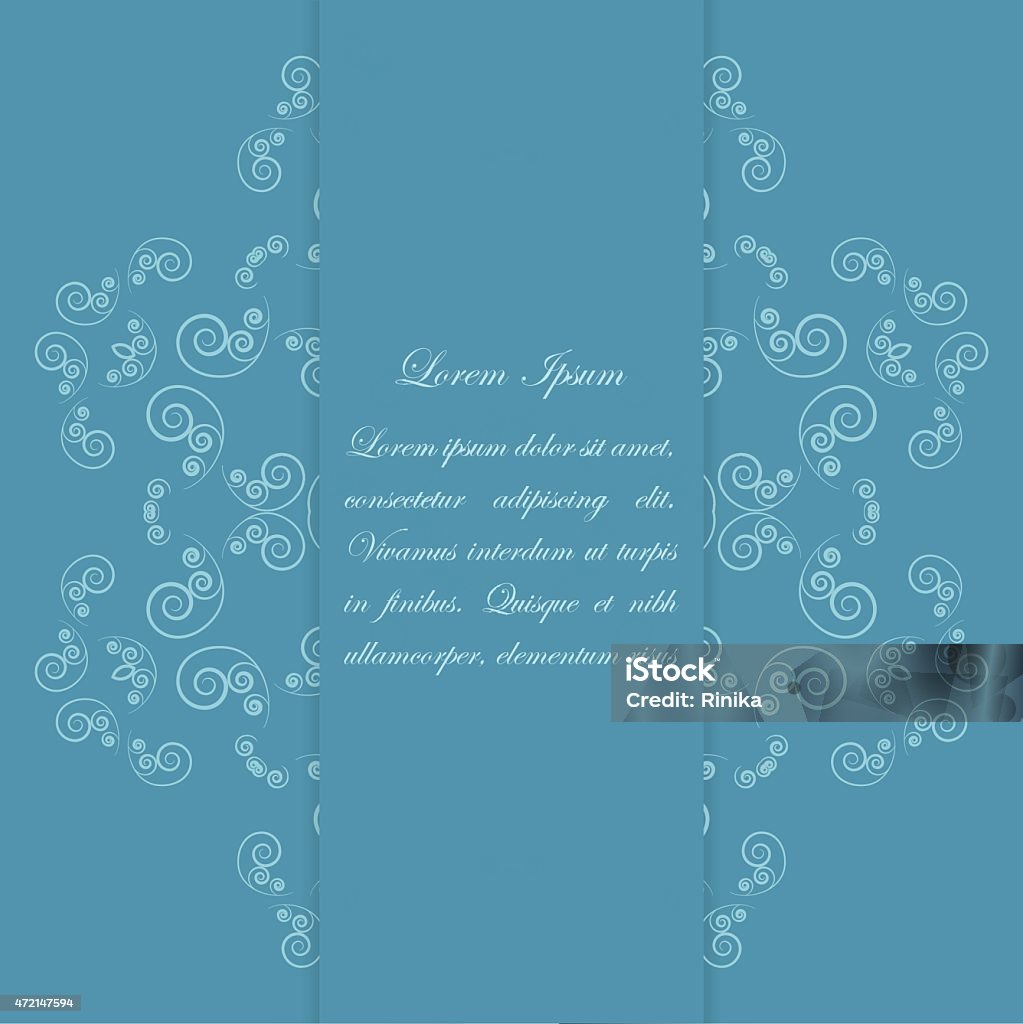 Bluecard Pattern Blue Card Design With Ornate Floral Pattern Stock Illustration ...