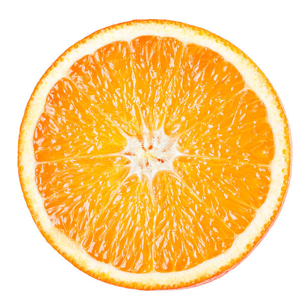 rondelle d'orange isolé sur fond blanc - square slice photos et images de collection