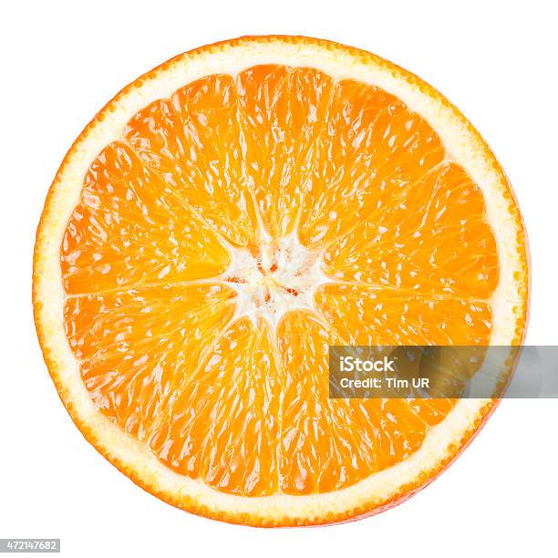 Orange Slice Isolated On White Background Stock Photo - Download Image Now - Orange - Fruit, Orange Color, Slice of Food