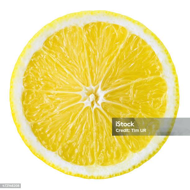 Lemon Fruit Slice Circle Isolated On White Stock Photo - Download Image Now - Lemon - Fruit, Lemon Cake, Slice of Food