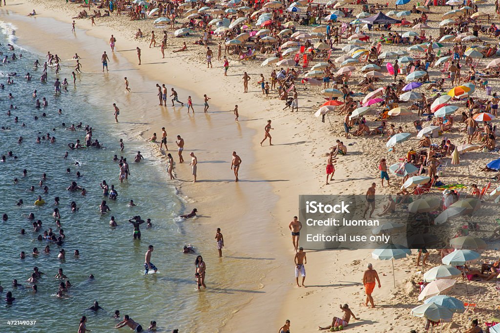 Praia de Ipanema detalhe - Foto de stock de Amontoamento royalty-free