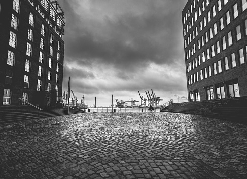 Buildings at the harbor of Hamburg