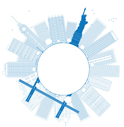 Outline New York city skyline Vector illustration