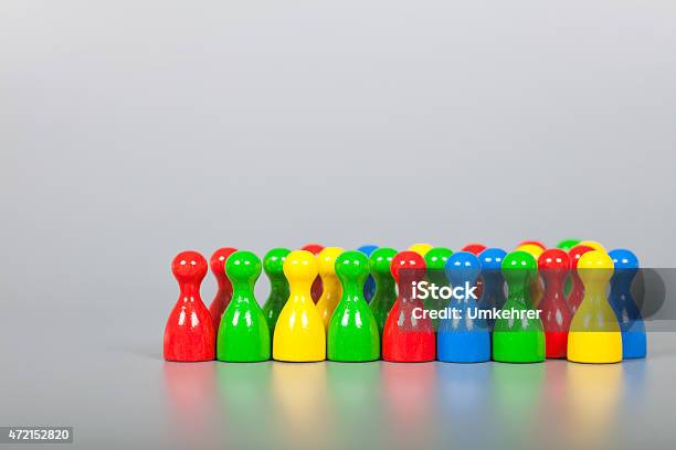 Group Of Ludo Figures Difersity Methaphor Stock Photo - Download Image Now - Ludo - Board Game, 2015, Backgrounds