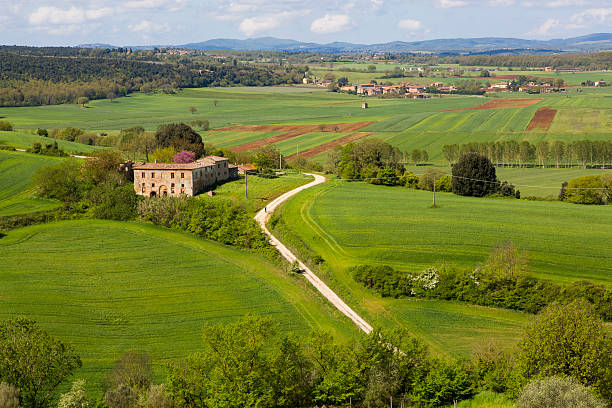 istock Farm in the hill 472153180