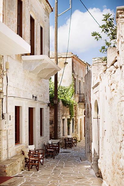 istock Empty Stone Street in Halki Village 472153190